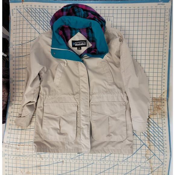 Pacific Trail Vintage 80s Plaid Lined Zip Snap Multi Pocket Hooded‎ Barn Jacket - Picture 5 of 16